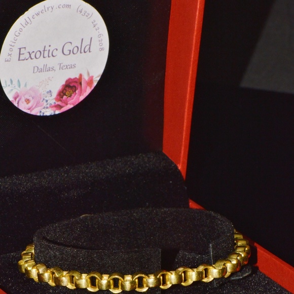 VINTAGE ITALIAN SOLID 18K GOLD ROLO LINK STACKING CHAIN BRACELET - Picture 10 of 10